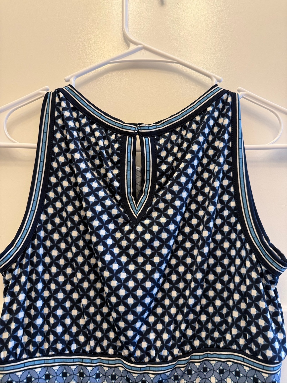 Max Studio Navy and Light Blue Patterned Maxi Dress - Picture 7 of 11